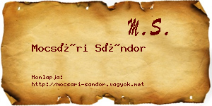 Mocsári Sándor névjegykártya