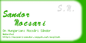 sandor mocsari business card